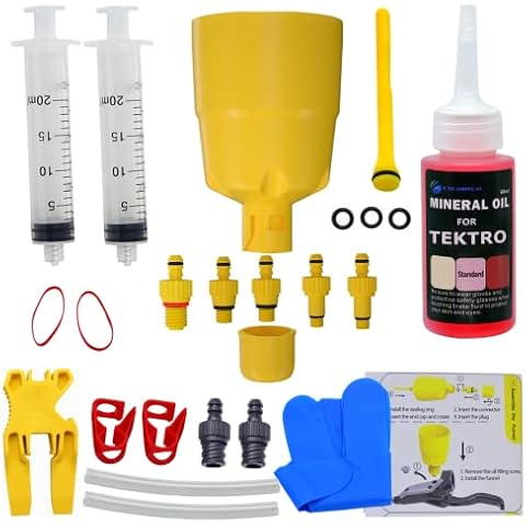 CYCOBYCO Bleed Kit for TEKTRO-TRP Hydraulic Disc Brakes I Bicycle Brakes Service Kit I Bleed Set with Hydraulic Mineral Oil for Disc Brake Perfect Bleeding of The Bicycle Brake Cover