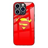 for Superman 6.1 Inch Tempered Glass Phone Case Compatible with iPhone 14 Pro.