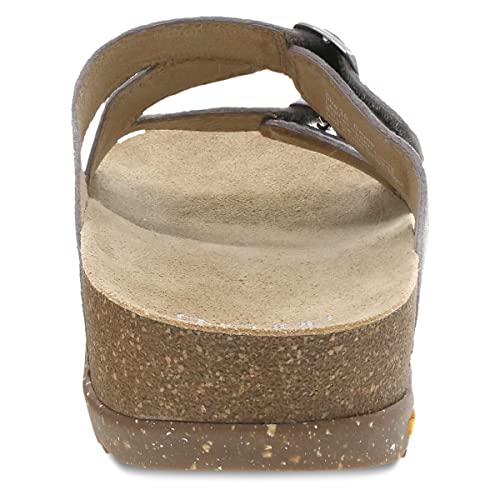Dansko Dayna Double Buckle, Slip-On Suede Sandal For Women – Cushioned, Contoured Cork Midsole For Comfort And Shock Absorption – Vibram Ecostep Evo Rubber Outsole Stone 6.5-7 M Us #TOP5