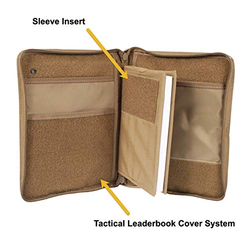 Army Book Sleeve Insert (Coyote Brown) | Hook Fastener On Spine | Install A Smaller Notebook Into Our Large Tactical Notebook Covers Or Binder Cases #TOP4