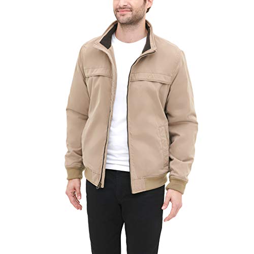Dockers men's micro twill golf bomber jacket, khaki, large