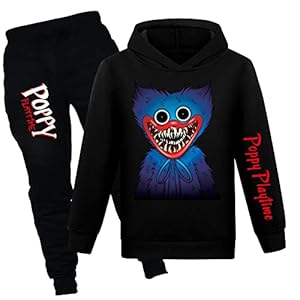 Kirzdclo Boys Poppy Playtime Huggy Wuggy Hoodies Set Kids Clothes Trousers Pants Set Sweatshirt Hooded Pullover Girls…