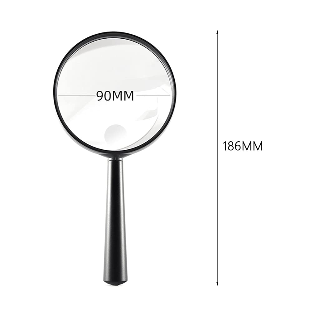 Lente d'Ingrandimento Grande Obiettivo Zoom 5X 10x Nuova Lente d'Ingrandimento Portatile Leggera da 80 mm, Lente per Leggere Hobby Giornali Mappe Monete Artigianato a Maglia