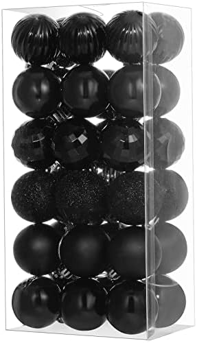 Sumind 36 Pieces Newyear Ball Ornaments Shatterproof Newyear Decorations Tree Balls for Tree Ornaments Holiday Wedding Party Decoration Hooks 1.57 Inch (Gold)