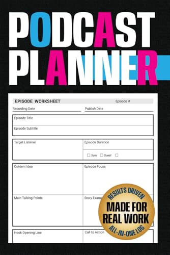 Podcast Planner: Episode Planning, Guest Tracking, Content Organization, Promotion, and Monthly Growth Review for Podcasters and Podcast Hosts