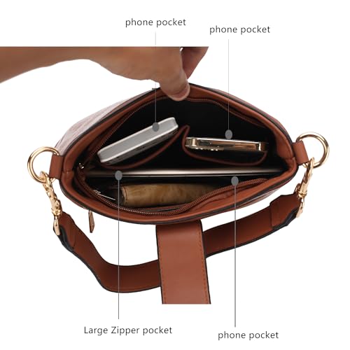 Image of MKF Collection Shoulder Bag for Women, Vegan Leather Hobo Handbag Top-Handle Purse