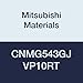 Mitsubishi Materials CNMG543GJ VP10RT Carbide CN Type Negative Turning Insert with Hole, General Cutting, Coated, Rhombic 80?, 0.625" IC, 0.25" Thick, 0.047" Corner Radius, GJ Breaker (Pack of 10)