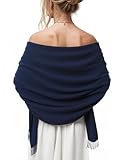 Women's Scarf Pashmina Shawls and Wraps for Evening Dress Wedding Bridal Bridesmaid Winter Warm Long Large Scarves,Navy