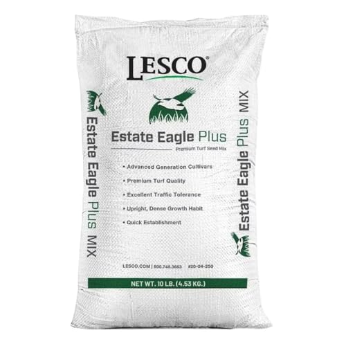 Lesco Estate Eagle Plus Grass Seed - 10lbs. 75% Turf Type Perennial Ryegrass - 3 Varieties, 25% Kentucky Bluegrass