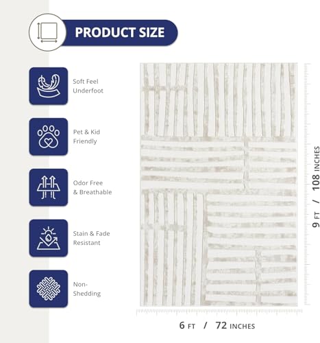 Tapete Beige Abani 4' x 6' para Interior miniatura 2