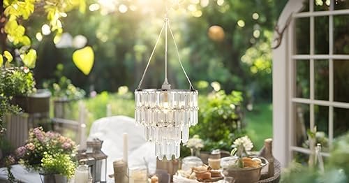 Miniatura 4 de FlavorThings Lámpara de techo moderna de cristal sintético, lámpara de techo, 10.25 pulgadas de ancho x 11.5 pulgadas de alto (sin kit de cable de