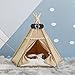 Whiwhi Tipi Zelt für Haustiere mit Doppelseitigem Kissen Hundezelt Abnehmbar und Waschbar Luxery Hundehöhle Katzenzelt und Haustierhäuser 40x40x50cm