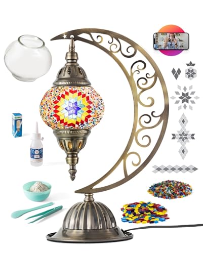 Turkish Mosaic Moon Lamp Making Kit | DIY Colorful Glass