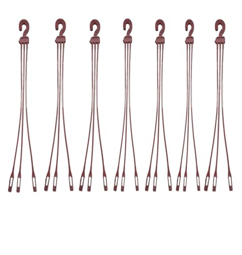 Image of KUMUDAM Plastic Hanging Basket (Brown) Pack of 10 | Hangers for Pots | Planter Holder | Plastic Hanging Basket Hooks | Flower Pot Hangers for Outdoor and Indoor |