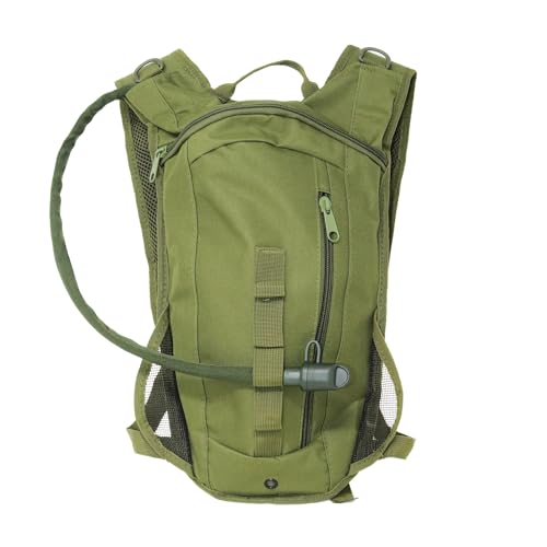 M MCGUIRE GEAR Hydration Backpack, Multi-Pocket Hiking Backpack with Hydration Bladder, Water-Resistant Nylon Water Bladder for Running, Cycling, and Biking, 3L/100 oz. (Olive Drab)