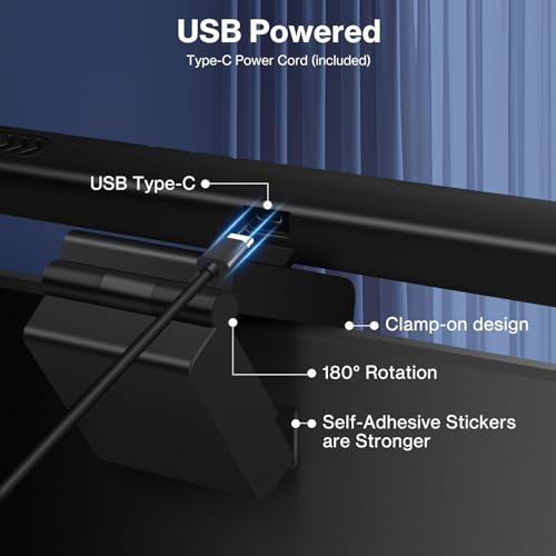 Laliled Barra de luz de monitor, lâmpada de monitor de computador para cuidados com os olhos, barra