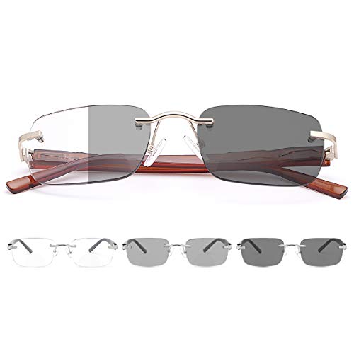 YIMI Bifocal Photochromic Reading Glasses Blue Light BloBifocal Photochromic Reading Glasses Blue Light Blocking,Spring Hinge Readers for Women Men