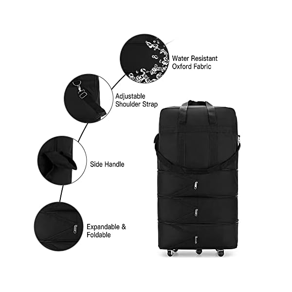 Rolling-Wheeled-SuitcaseArtue-Expandable-Suitcase-Bag-Foldable-Rolling-Luggage-Bag-For-Travel-Business-black Rolling Wheeled Suitcase,Artue Expandable Suitcase Bag Foldable Rolling Luggage Bag For Travel Business, black