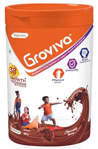 Groviva Wholesome Child Nutrition for Growth & Development – 400g Jar (Chocolate)