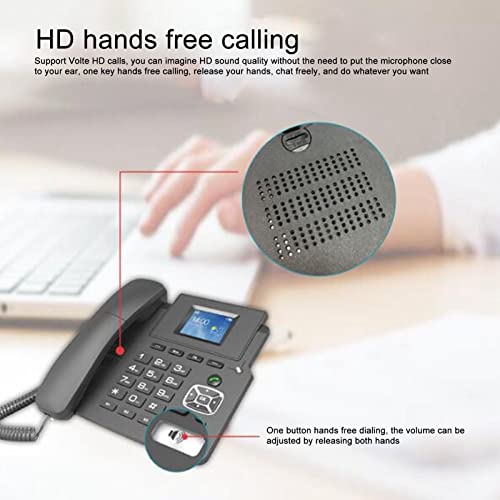 Telefone Voip sem fio, material VOIP ABS tela colorida de 2,4 polegadas para escritório do governo (