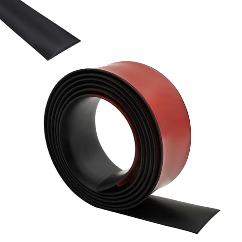 Profilé de Transition Autocollant, 1,5m x 4cm Plinthes de Transition, Plinthes de sol PVC, Revêtement de sol, Bande de Transition de sol, pour Sols de Pièces, Carrelages et Seuils, Noir