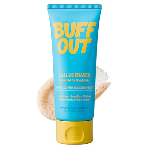 BUFFOUT Callus Eraser Exfoliating Gel – Body Care Exfoliator Scrub & Exfoliant for Feet, Heels, Elbows & Knees – Dead Skin Care with Perlite & Apricot Seed Powder