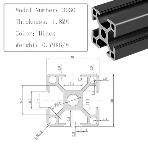 NETRCRHOM 10Pcs T Slot 3030 Extrusão De Alumínio 19,6 Polegadas, Trilho Linear Anodizado Padrão Euro