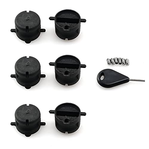 heyous 6pcs Surfing Rudder Round Cup Fin Plug with 1 PC Wrench and 6pcs Screws, Black