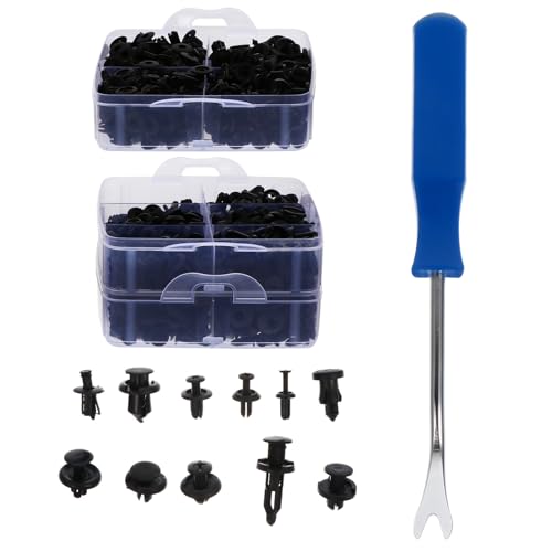 TOGEVAL 1箱 車用ファスナーキット 自動車バンパークリップ 種プッシュリベット 車内外パネル固定 ドアトリム用クリップ 工具付き収納ケー