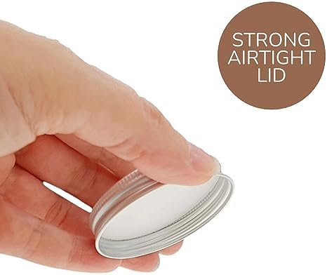 Elegant and Durable 60ml Clear Glass Jars with Airtight Silver Lids - Perfect for Candlemaking, Storage, DIY Beauty and Gifting - Heat-Resistant, Refillable & Stylishly Compact - Set of 6
