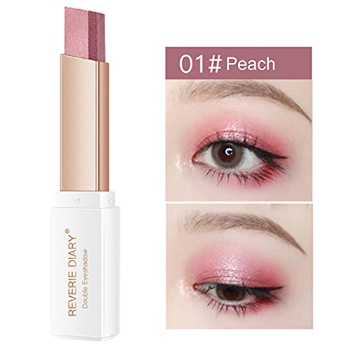 Lápis de sombra, Lápis de sombra desliza suavemente e fácil de misturar, Eyeshadow Pen Double Colors