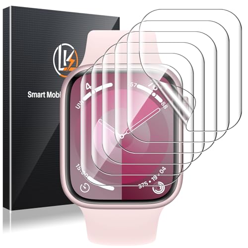 LK 6 Pack for Apple Watch Screen Protector 45mm Series 9 8 7 [New Version] Anti-Scratch...