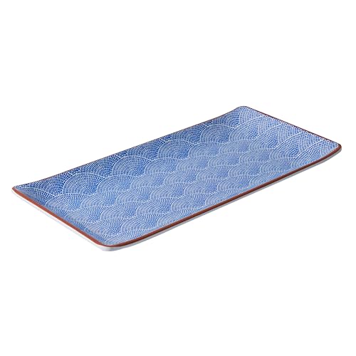 Avanti World Cuisine Serving Plate, Rectangular 30x18cm, Melamine, Fan Pattern