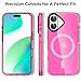 AICase Neon Hot Pink Clear Phone Case for iPhone 16 Compatible with MagSafe, Trendy Women Girly Aesthetic Magnetic Preppy Colorful Colored Cute Mag Safe Magnet Bright Protective Cover