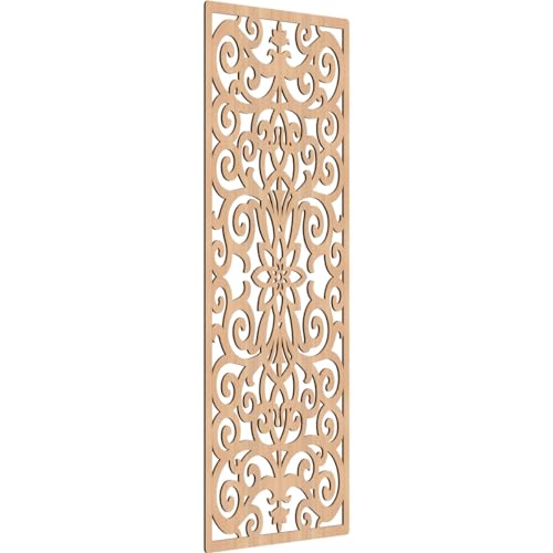 Image of Buel Decorative Pierced Fretwork Wood Wall Panels, 33 3 /8 inchW x 84 3 /8 inchH x 1 /4 inchT, Hickory
