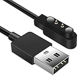 AXFEE Magnetic Charger Compatible with YAMAY SW022, Magnetic Smart Watch Charging Cables 2 pin 4mm, Smart Watch Charger Compatible with Ticwatch GTX, AGPTEK LW11, Xiaomi Haylou RT LSO5S (Black)