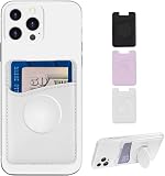 Wallaroo Wallets Premium Leather Phone Card Holder with Stand - Non-Slip Interior Strong Adhesive Grip - Phone Wallet Stick - Slim, Lightweight & Durable - Compatible with Most Phones
