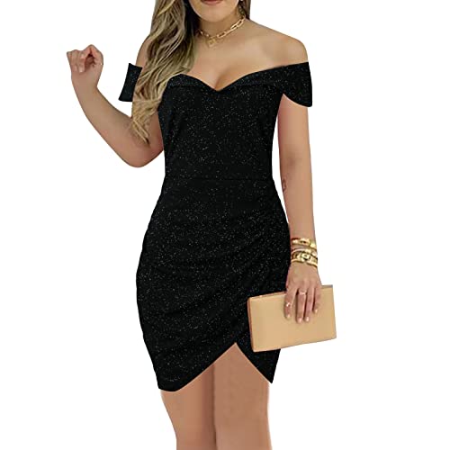 Vestido feminino elegante de festa com ombro mini vestido de festa simples vestido de balada robe de