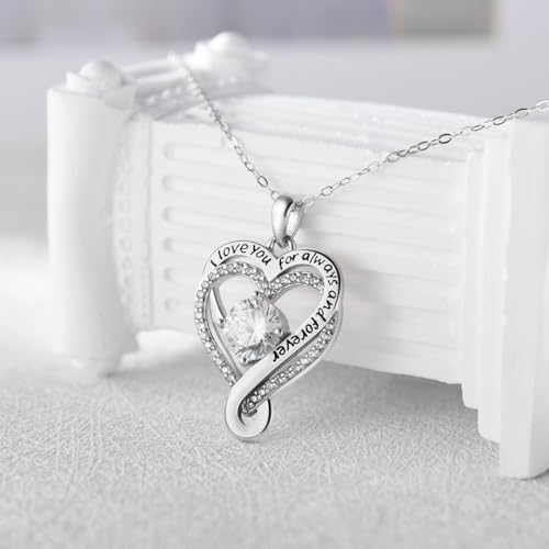 ziella Jewelry To My Wife Necklace-Engraved Heart Necklace with I Love You-Birthday Anniversary Jewelry Pendant Gifts for Women3