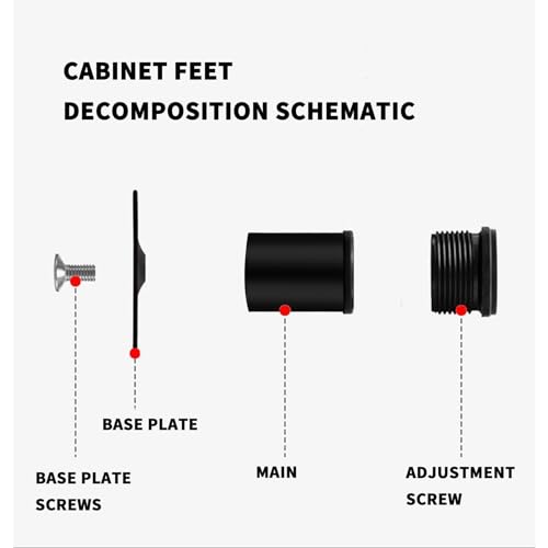 4 Pcs black Adjustable Legs, Stainless Steel Furniture Feet - Image 3