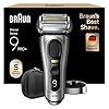 Braun Series 9 PRO +, Rasoio Elettrico Barba, Regolabarba Uomo, Rifinitore di precisione, Custodia da Viaggio in tessuto, Batteria Litio Ion, 100% Impermeabile Idea Regalo, 9517s Argento