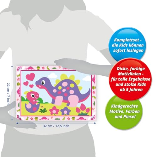 CreArt Junior Ravensburger 12023213 – Kit de Peinture par Numéros Dinosaures Colorés - vue 10