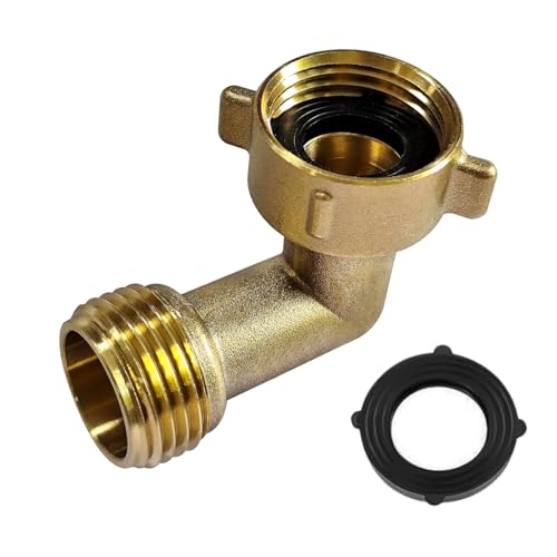 ANPTGHT 90 gradi gomito tubo flessibile RV raccordi e raccordi per tubi dell'acqua in ottone massiccio accessori per tubi da giardino per impieghi gravosi tubo flessibile con rondella