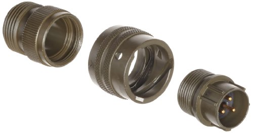 Amphenol Industrial PT06A-12-3P Circular Connector Pin, General Duty, Non-Environmental, Bayonet Coupling, Solder Termination, Straight Plug, 12-3 Insert Arrangement, 12 Shell Size, 3 Contacts
