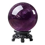 OYWEHECE Ametista Guarigione di Cristallo Divinazione Sfera Scultura Figurina Figura Pietra gemella, Feng Shui Chakra Aura Home Distanza Decorazione Decorativa Collezione Decorativa,1.18in