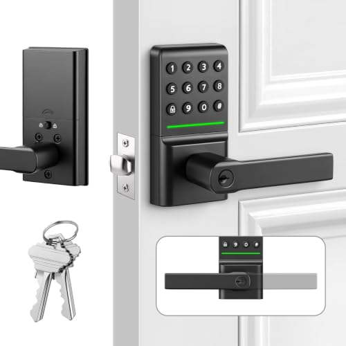 Keyless Entry Door Lock with 2 Lever Handles,Backlit Keypad Deadbolt,No APP