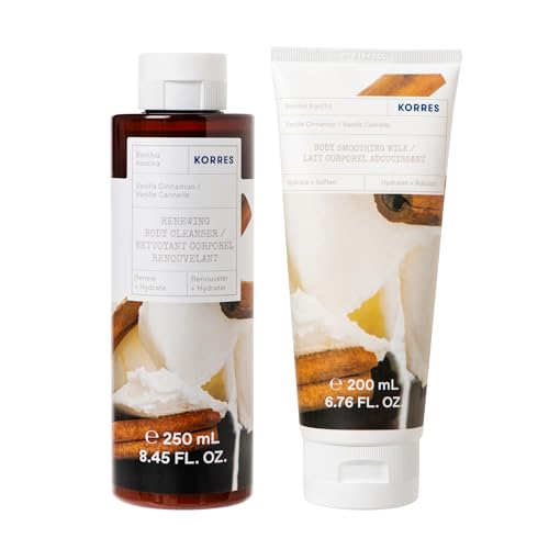 KORRES Vanilla Cinnamon Shower Gel & Body Milk Set, Value set, 450ml
