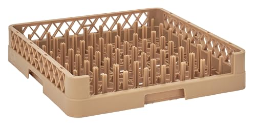 Kratos Full Size Open End Tray Rack – Open Side Polypropylene Dishwasher Rack, 19.5" x 19.5" x 4", Stackable with Built‑in Handles, NSF Certified