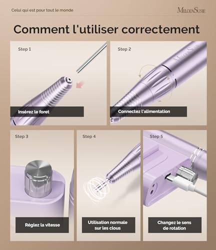 MelodySusie Clip-On SC300F Ponceuse pour Ongles sans fil pour Débutants – vue 4