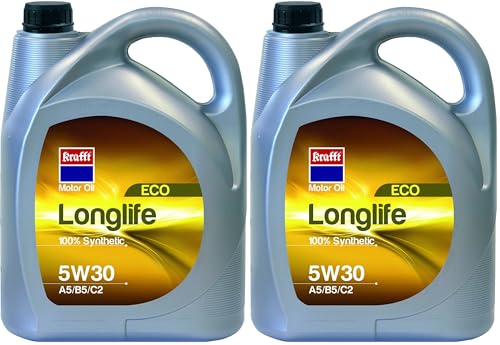Krafft Aceite Motor 5W30 Longlife Eco Energy para Coches Diésel y Gasolina, 5L (Paquete de 2)